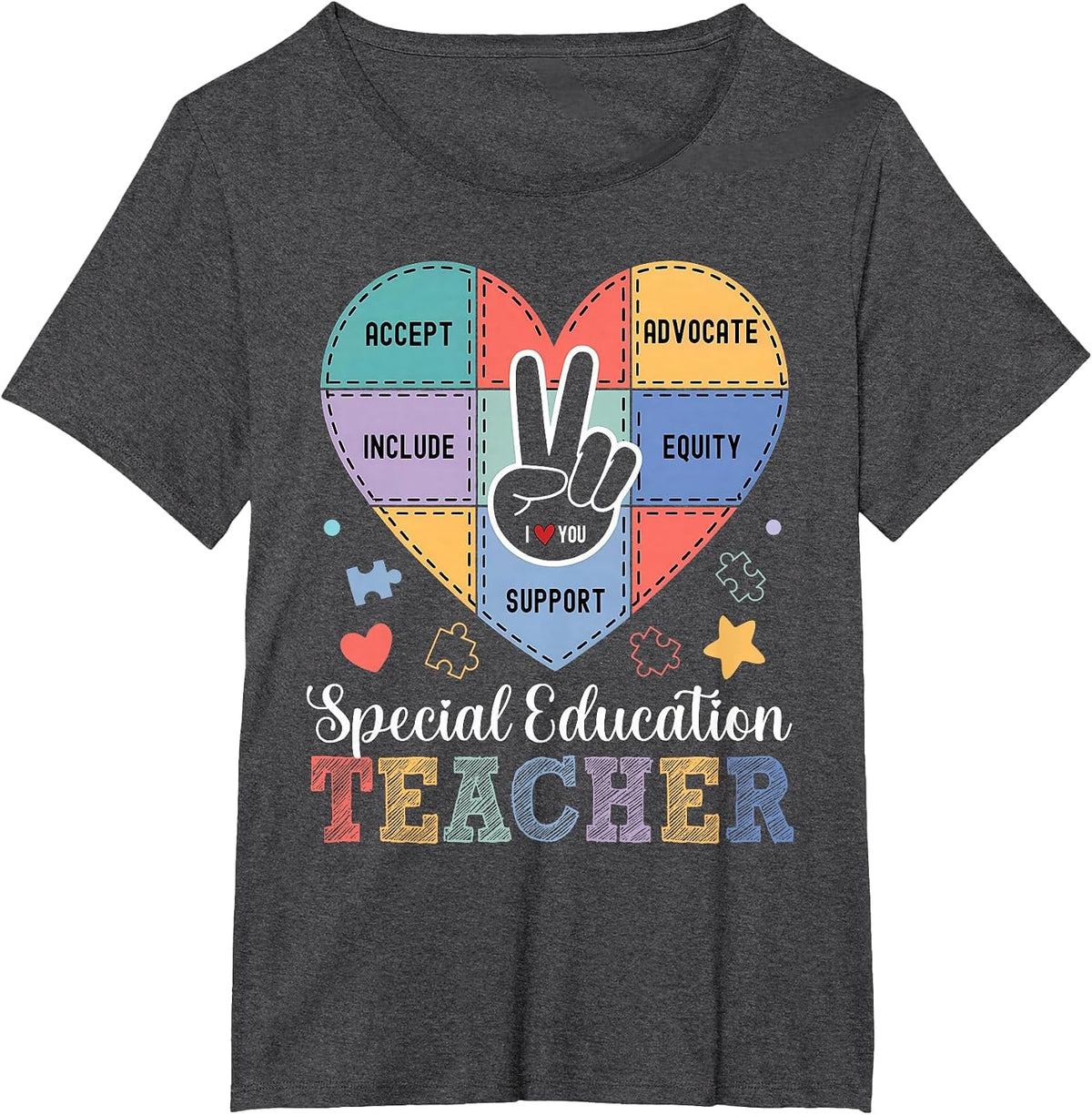 Inclusion Special Education Back to School SPED Teachers T-Shirt - Dark Heather Grey