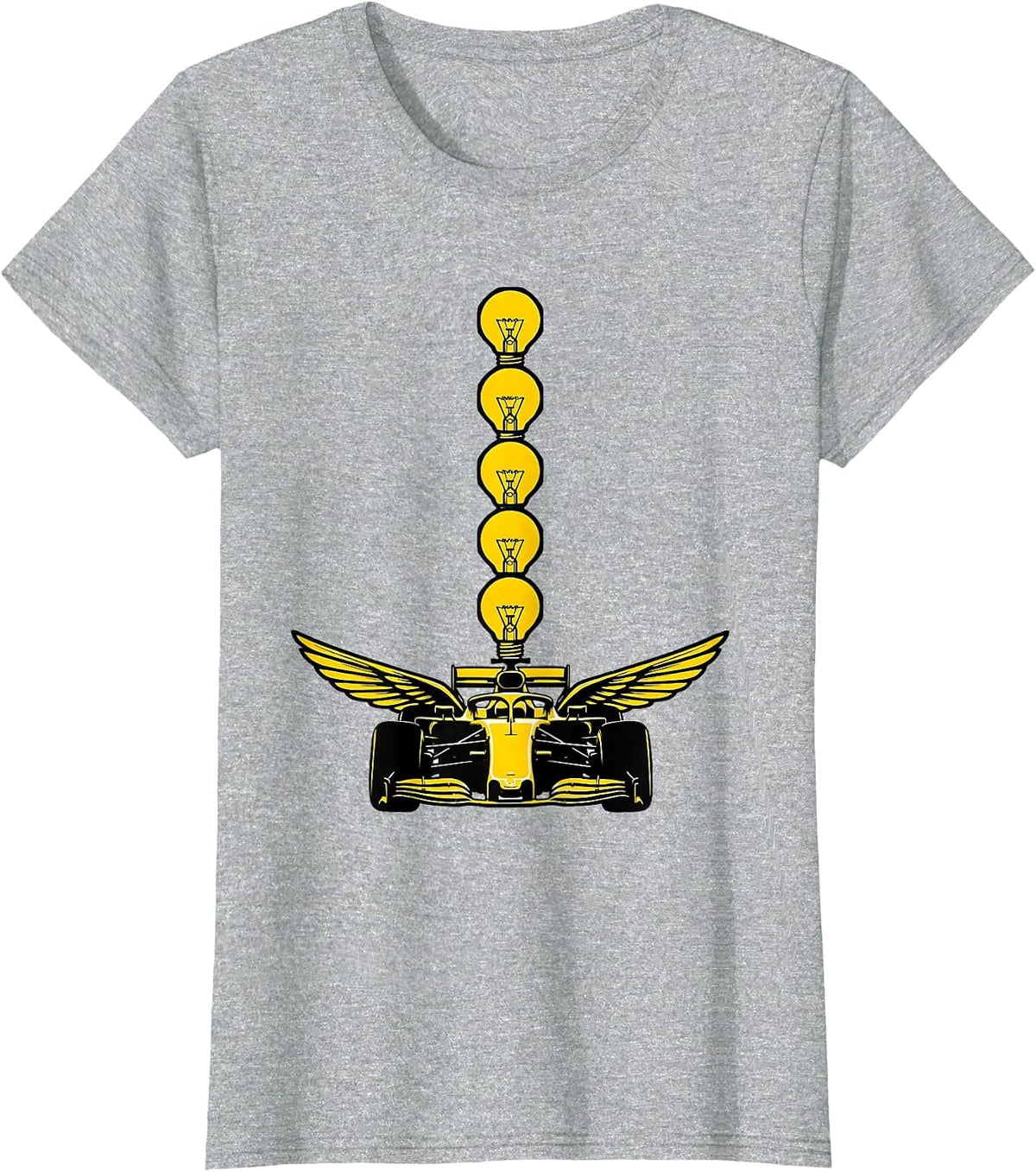 Women's Bulb Column Sprint Car RC Racing Humor T-Shirt - Heather Grey