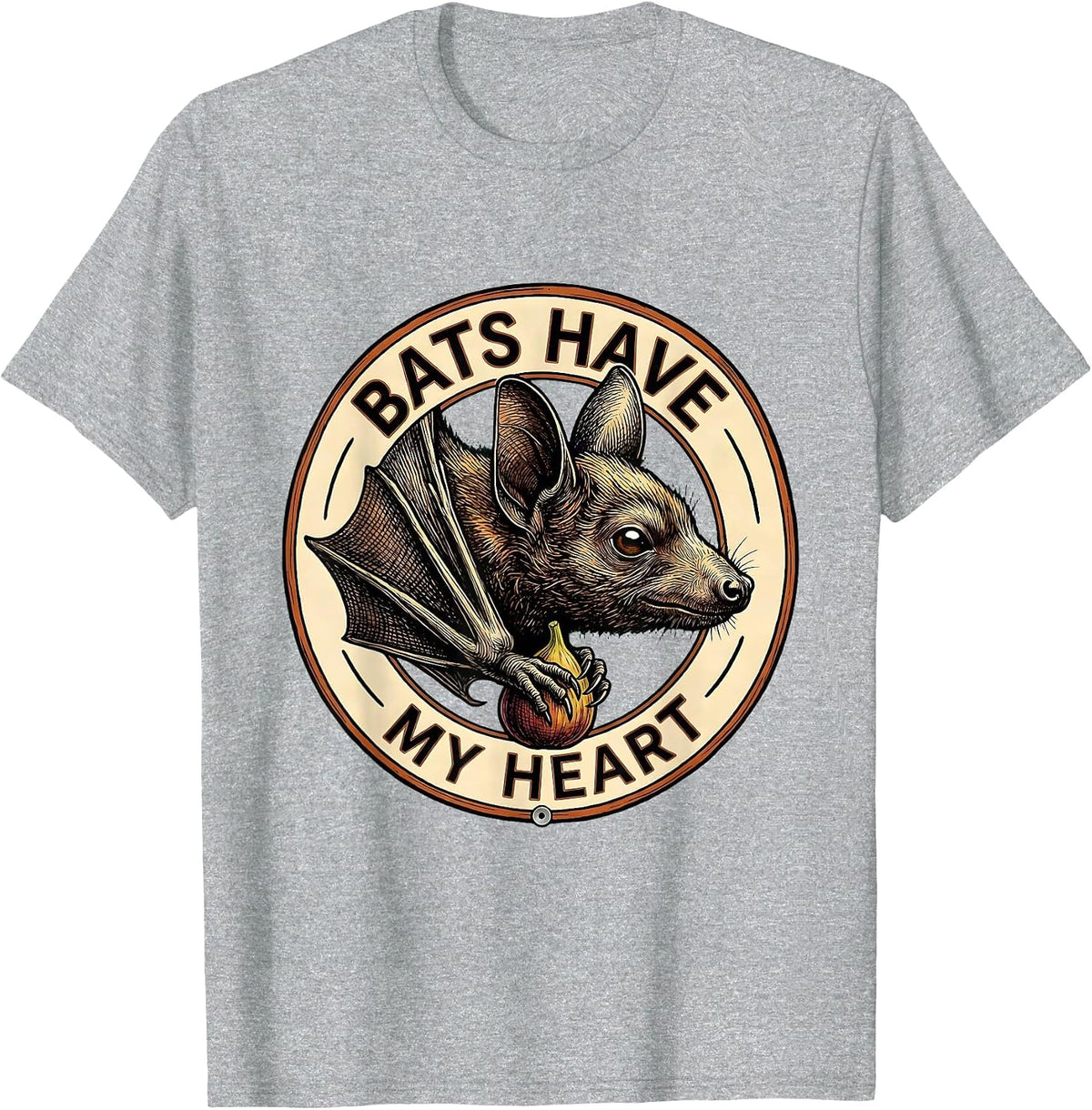 Men's Bats Have My Heart Vintage Bat Lover Halloween Nature T-Shirt - Heather Grey