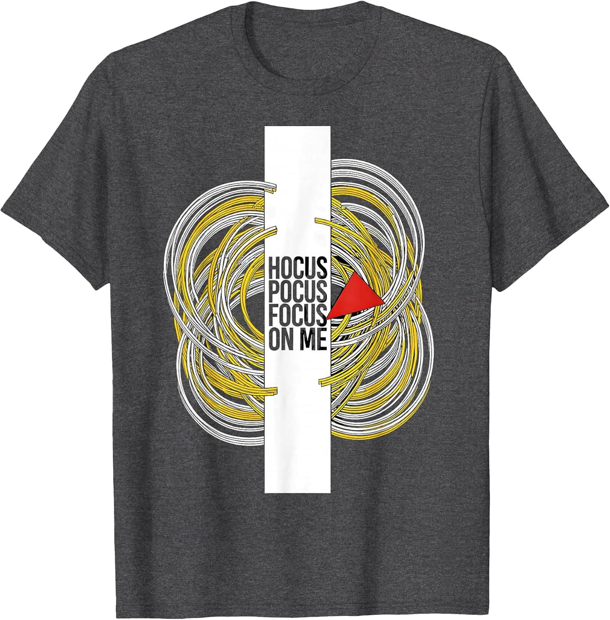 Hocus Pocus Focus On Me Funny Halloween Teacher Costume T-Shirt - Dark Heather Grey