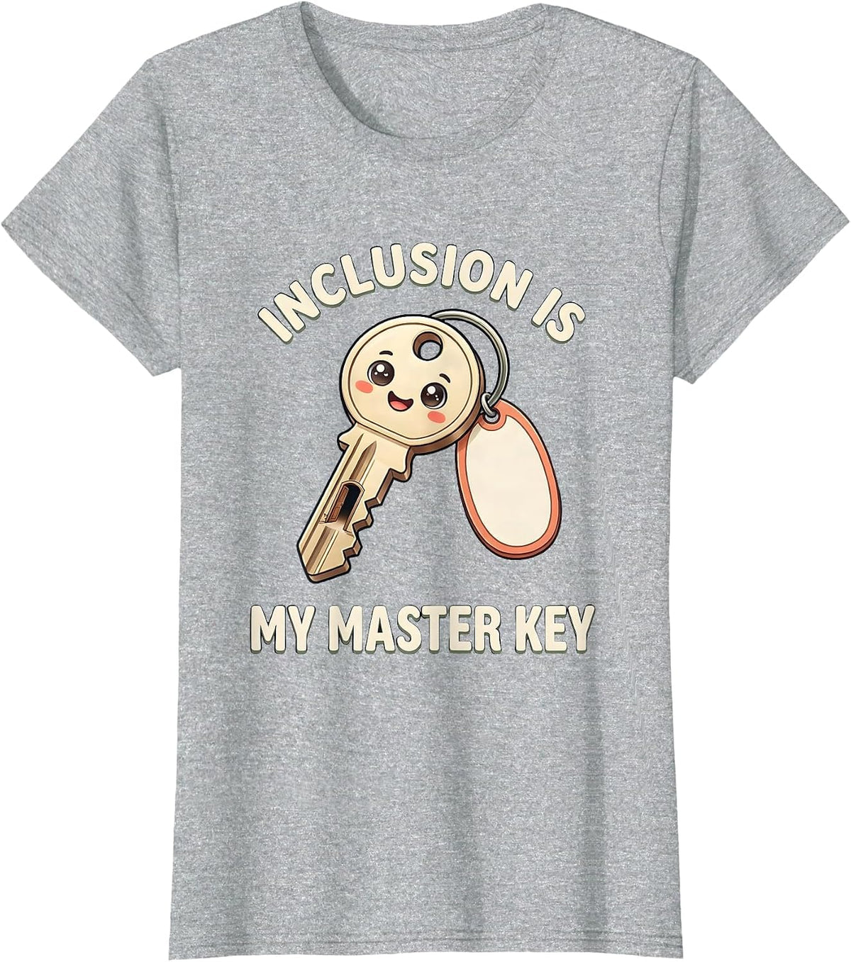 Inclusion Is My Master Key Cute Kawaii Special Education T-Shirt - Heather Grey