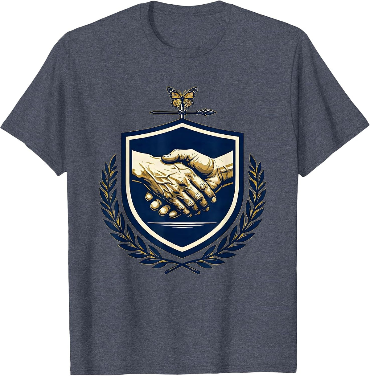 Occupational Therapy Elderly Hand Guidance Illustration T-Shirt - Heather Blue