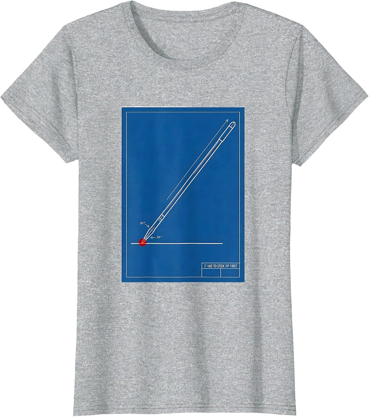 Women's It Has To Stick Tip First Technical Blueprint Track T-Shirt - Heather Grey