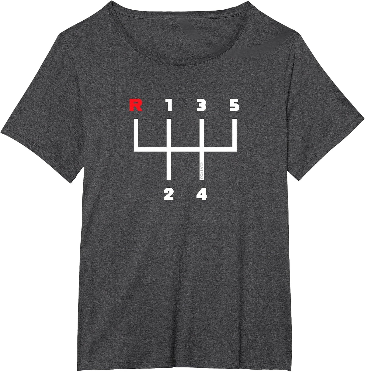Car Gear Shifter Pattern Manual Transmission (5 Speed) T-Shirt - Dark Heather Grey