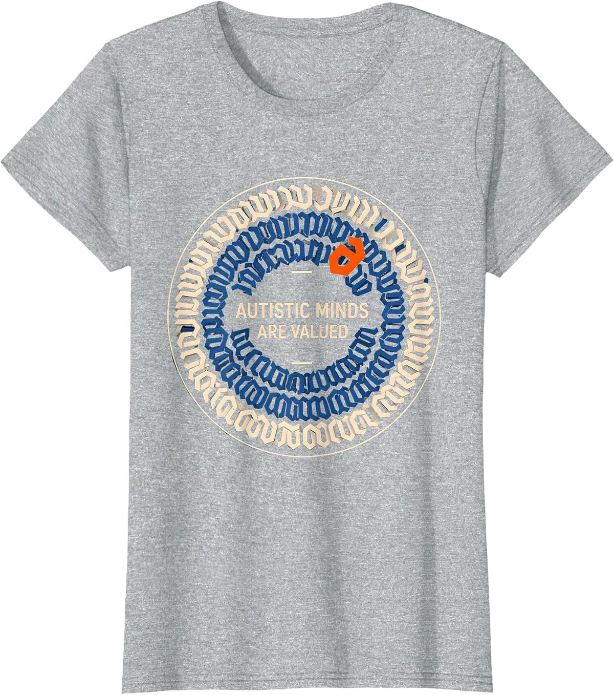 Autistic Minds Are Valued Geometric Neurodiversity Identity T-Shirt - Heather Grey