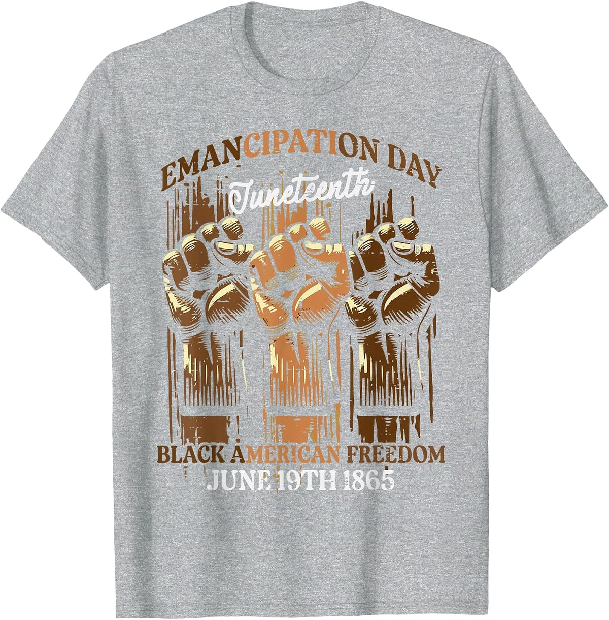 Juneteenth Emancipation Day Black African Men Women Kids T-Shirt - Heather Grey