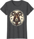 Women's Goat Head Vintage Farm Animal Lover Gift T-Shirt - Dark Heather Grey