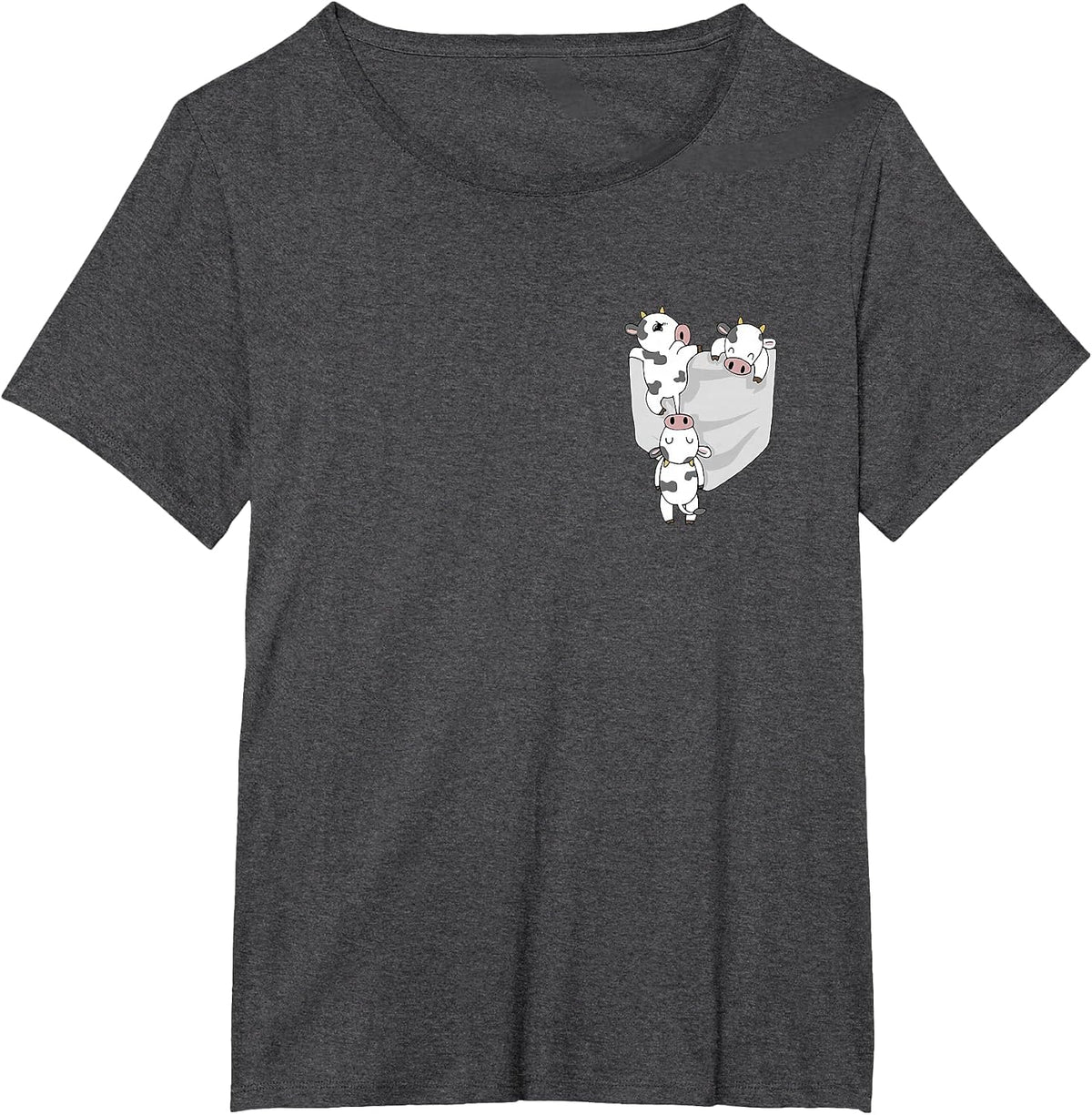 Cow Pocket T-Shirt - Dark Heather Grey