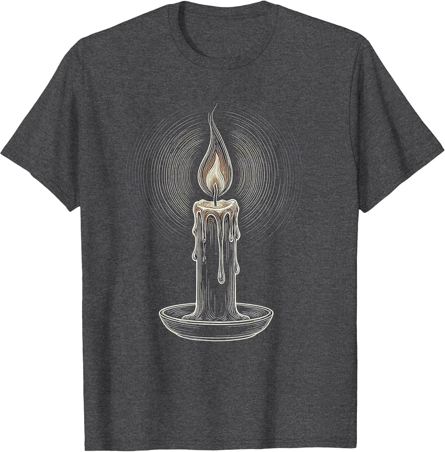 Men's Mental Health Matters Lone Candle Flame Design T-Shirt - Dark Heather Grey