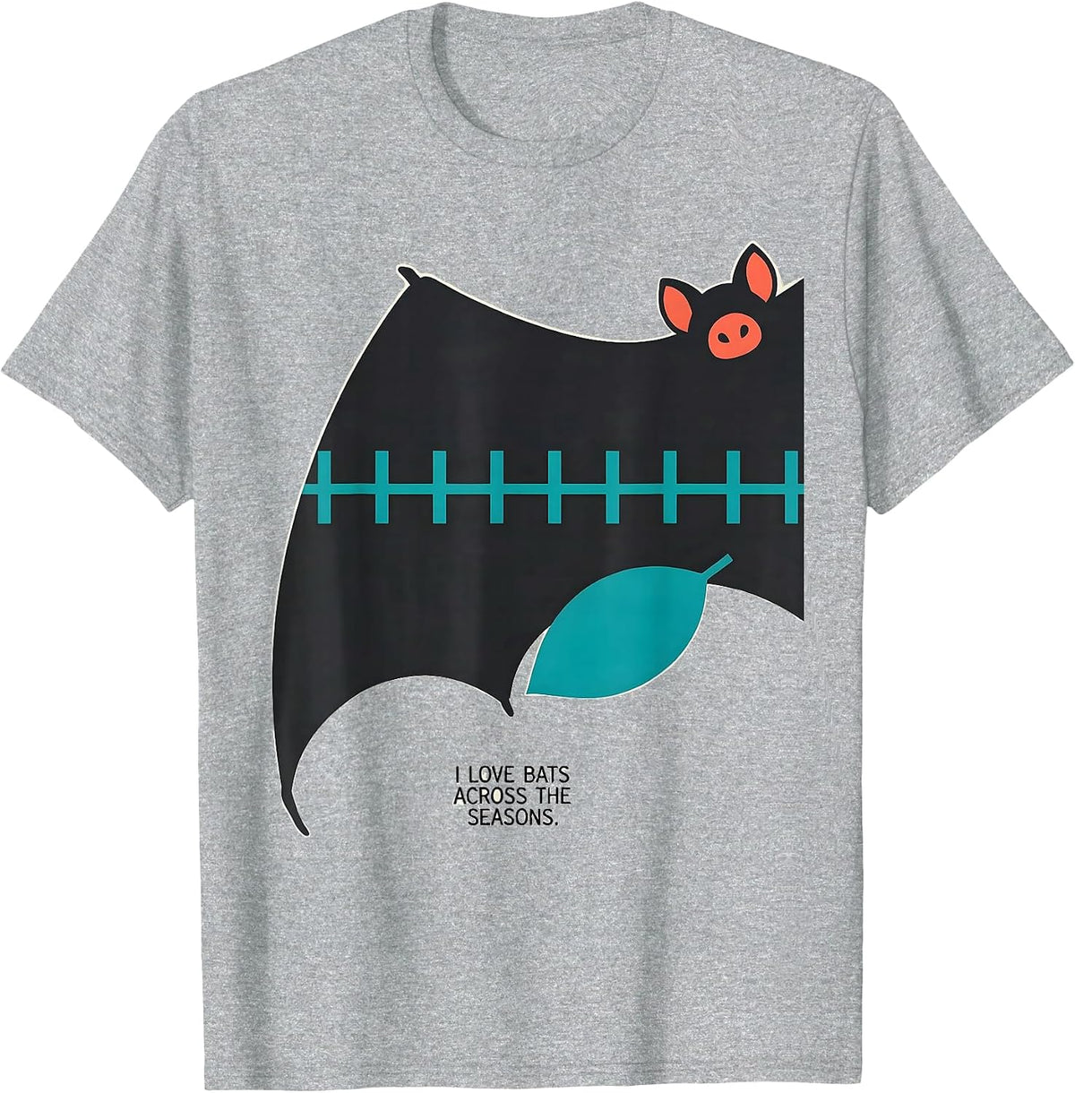 Men's I Love Bats Across The Seasons Vintage Bat Lover Halloween T-Shirt - Heather Grey