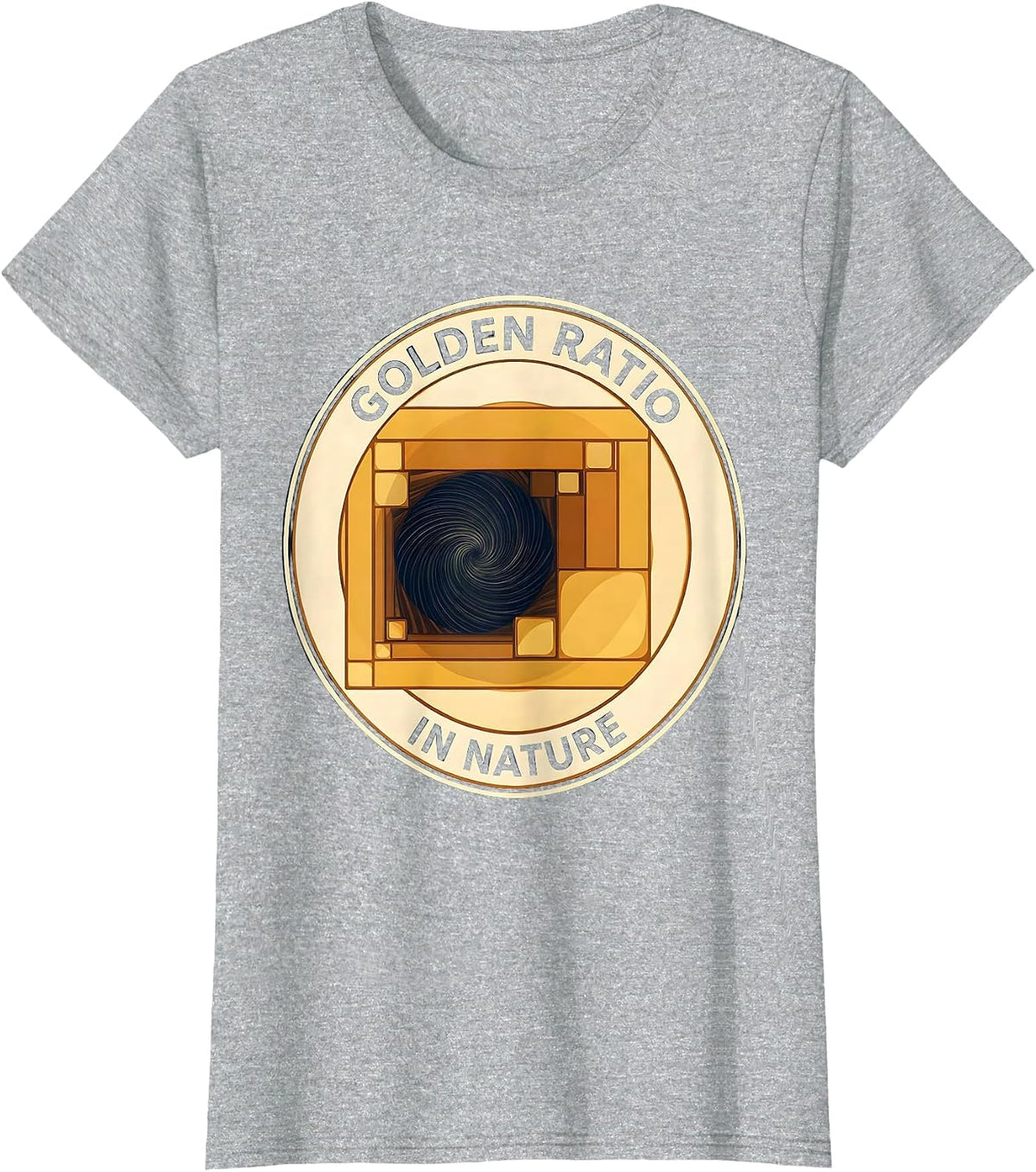 Golden Ratio In Nature Math Enthusiast Sacred Geometry T-Shirt - Heather Grey