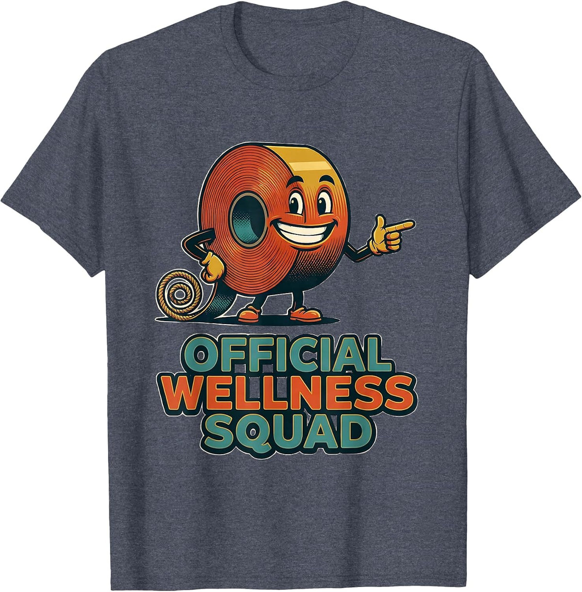 Official Wellness Squad Retro Advertising Mascot Health T-Shirt - Heather Blue