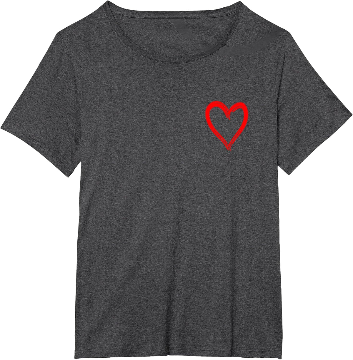 Funny Cute Design for Men and Women Red Heart T-Shirt - Dark Heather Grey