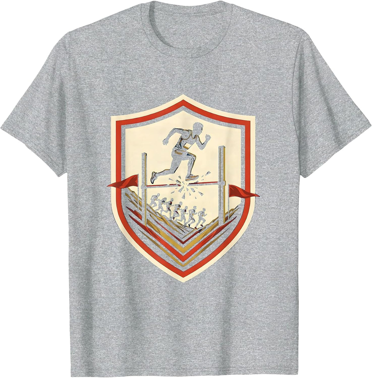 Men's Sealed Shield Cross Country Runner Team Pride T-Shirt - Heather Grey