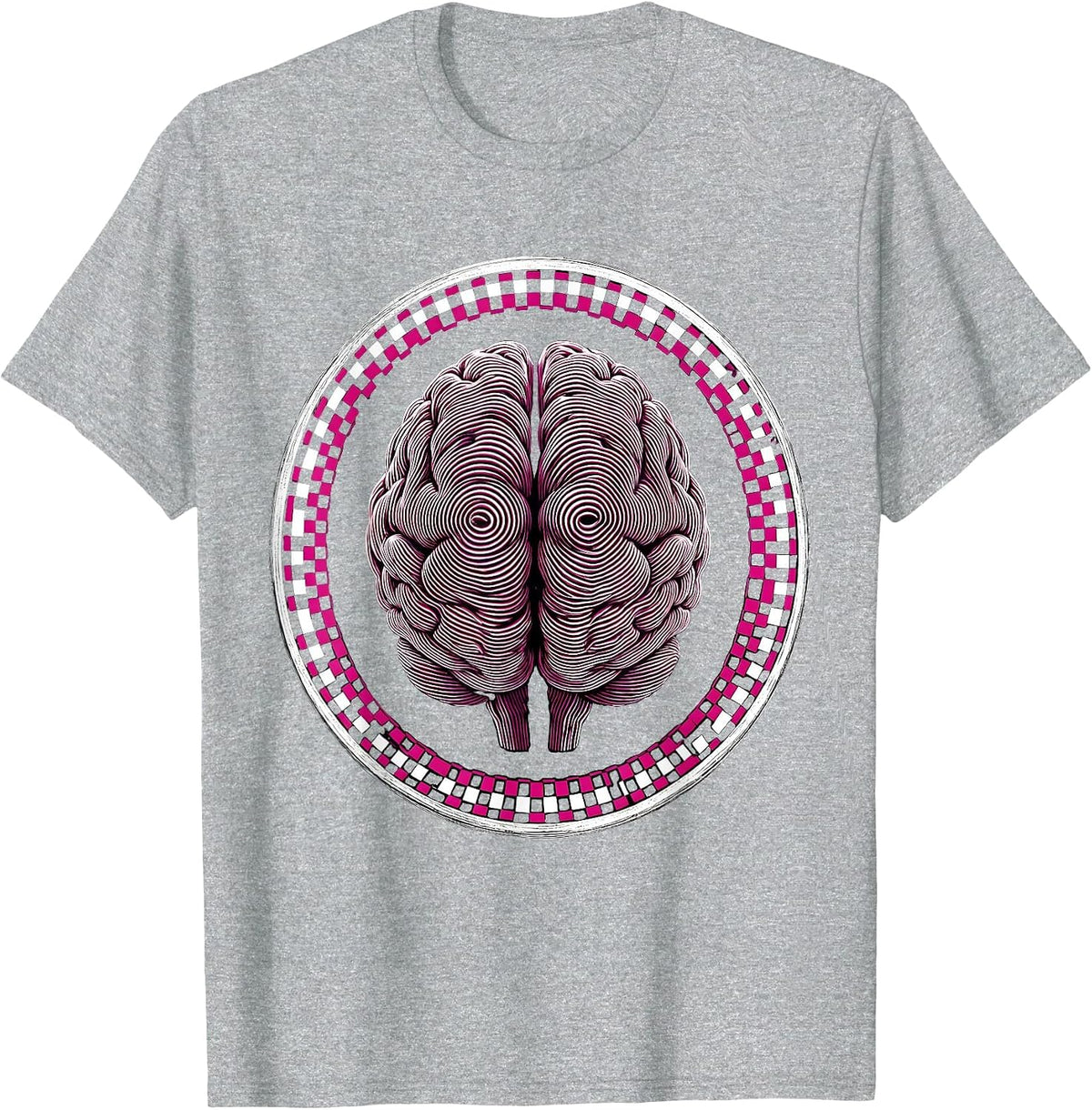 Men's Neurodiversity Rainbow Brain Tangled Threads Art T-Shirt - Heather Grey