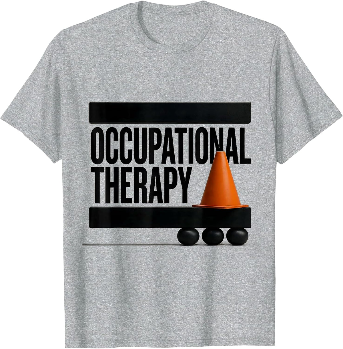 Men's Occupational Therapy Brutalist Graphic OT Therapist Work T-Shirt - Heather Grey