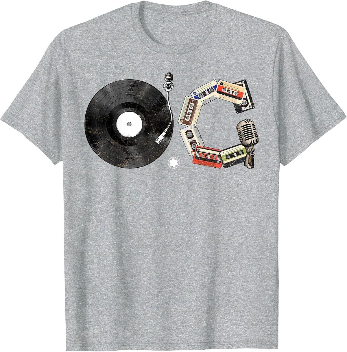 Old School OG Vinyl Cassette 80s 90s Retro Music T-Shirt - Heather Grey