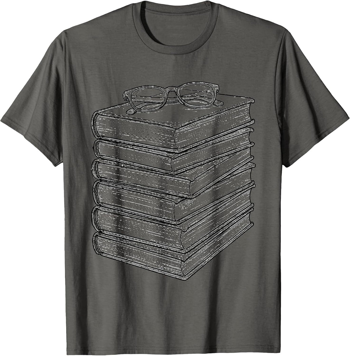 English Teacher Classic Novels Reading Glasses Gift T-Shirt - Asphalt Grey