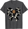 Men's I Adore Cows Cute Coquette Bow Cow Print Farm Animal Lover T-Shirt - Dark Heather Grey
