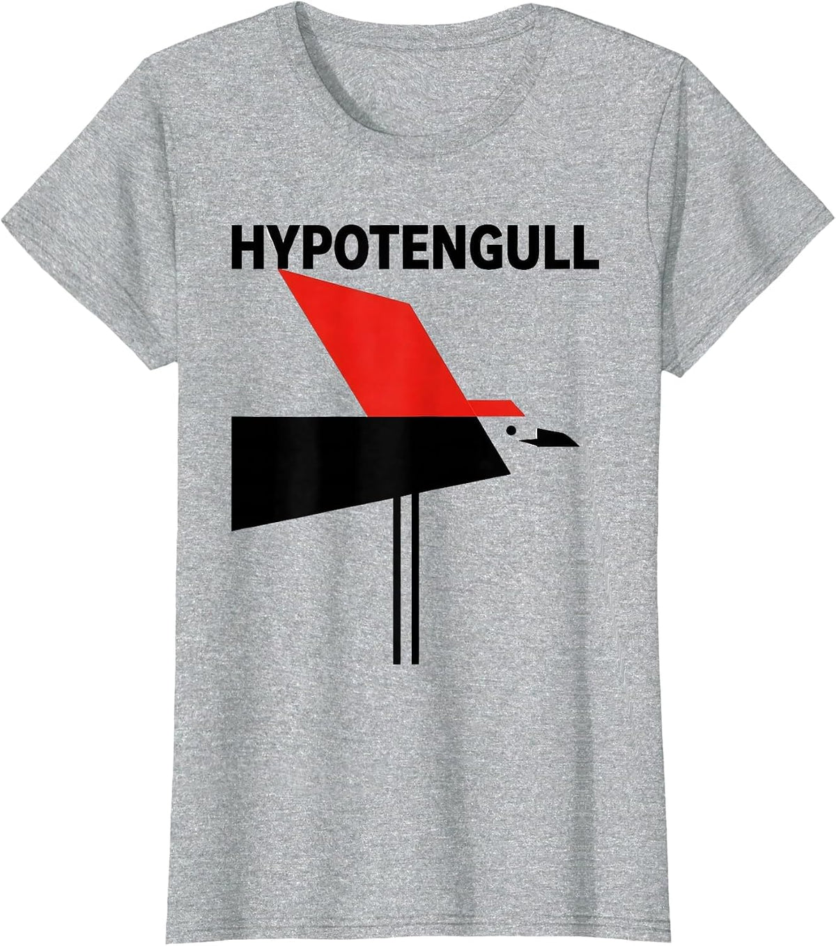 Hypotengull Funny Bird Pun Math Teacher Geometry Humor T-Shirt - Heather Grey