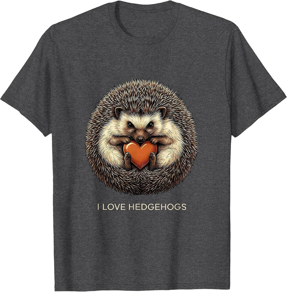 Men's I Love Hedgehogs Cute Hedgehog Animal Lover Gift T-Shirt - Dark Heather Grey