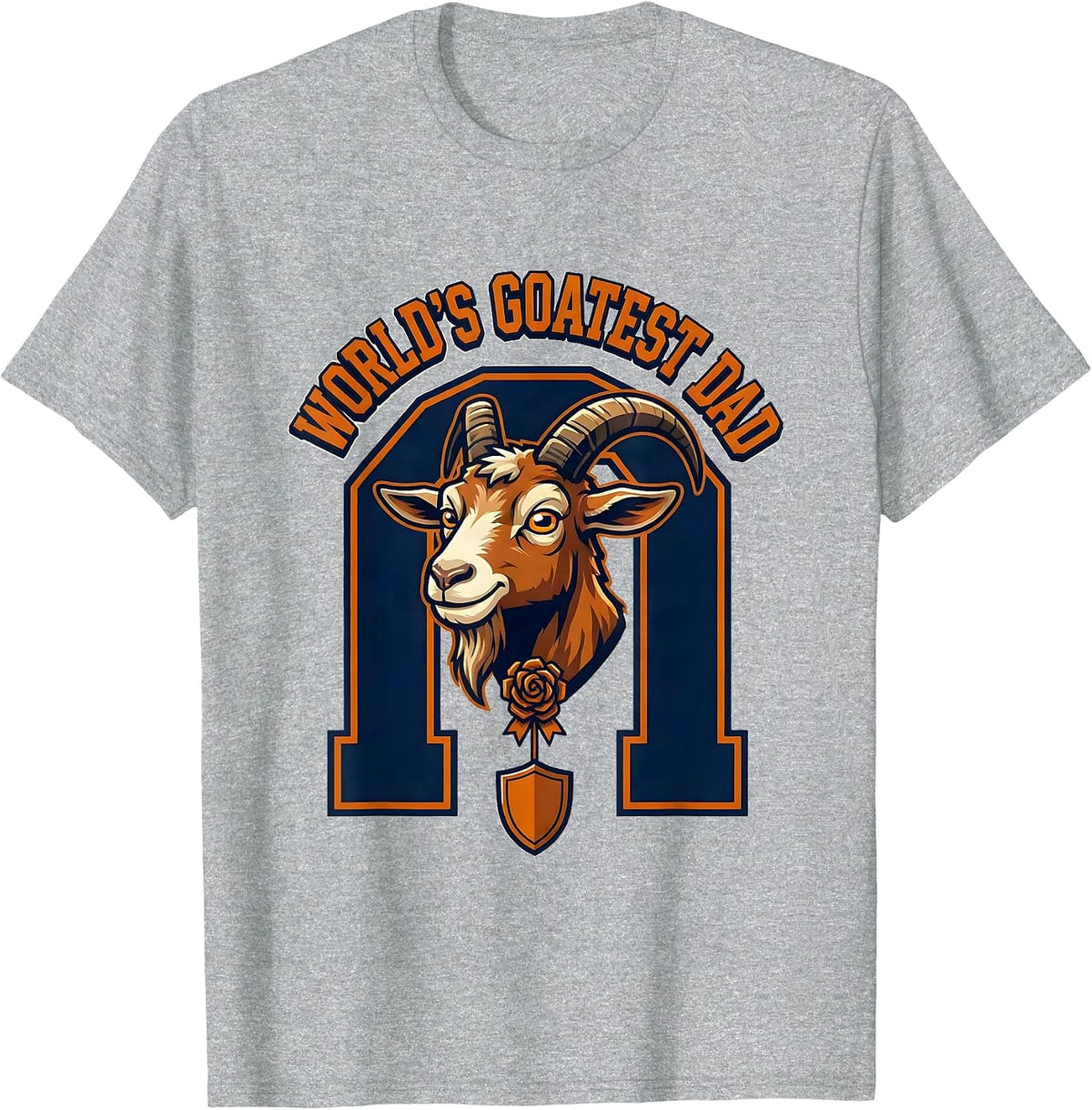 Men's World's Goatest Dad Funny Goat Pun Dad Joke Meme Humor T-Shirt - Heather Grey