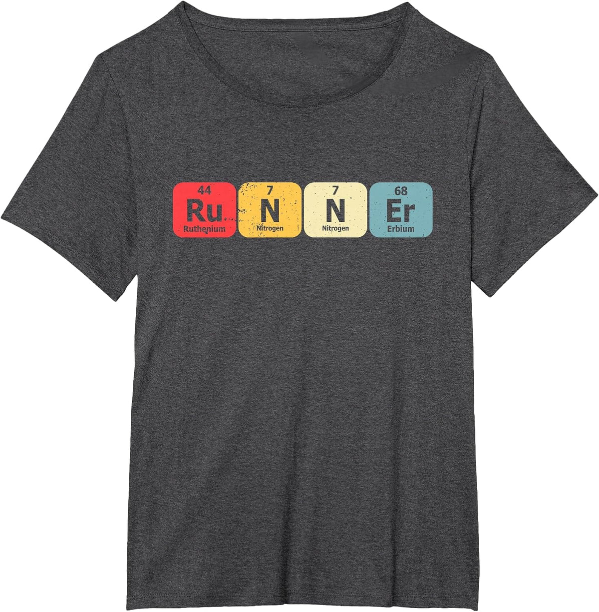 Periodic Table Runner Marathon Running Funny Chemistry Pun T-Shirt - Dark Heather Grey