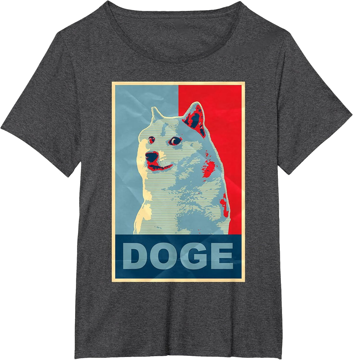 Doge Meme Dogecoin Hope Poster T-Shirt - Dark Heather Grey