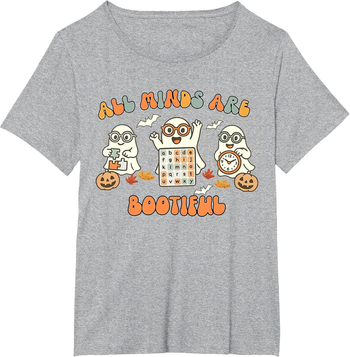 All Minds are Bootiful Special Education Teacher Halloween T-Shirt - Heather Grey