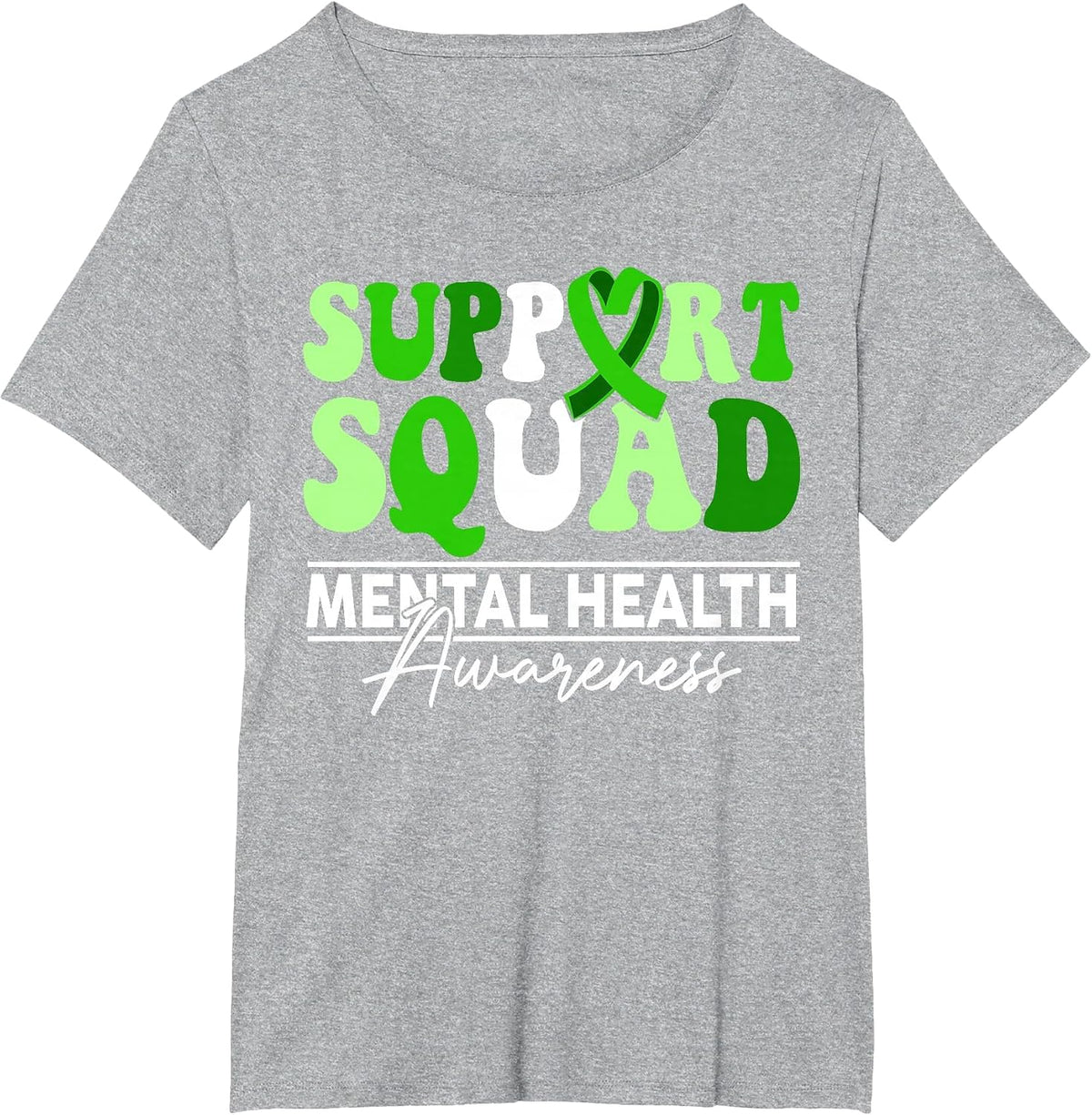 Support Squad Sunflower Hair Mental Health Awareness T-Shirt - Heather Grey