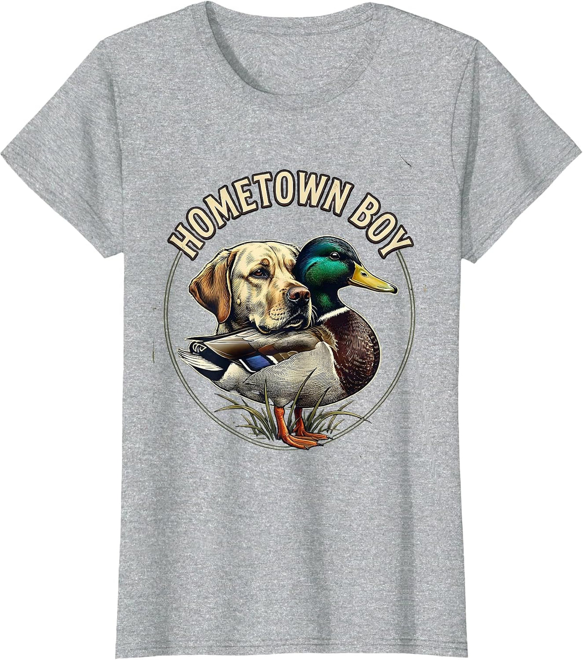 Hometown Boy Vintage Southern Labrador Duck Hunting Local T-Shirt - Heather Grey