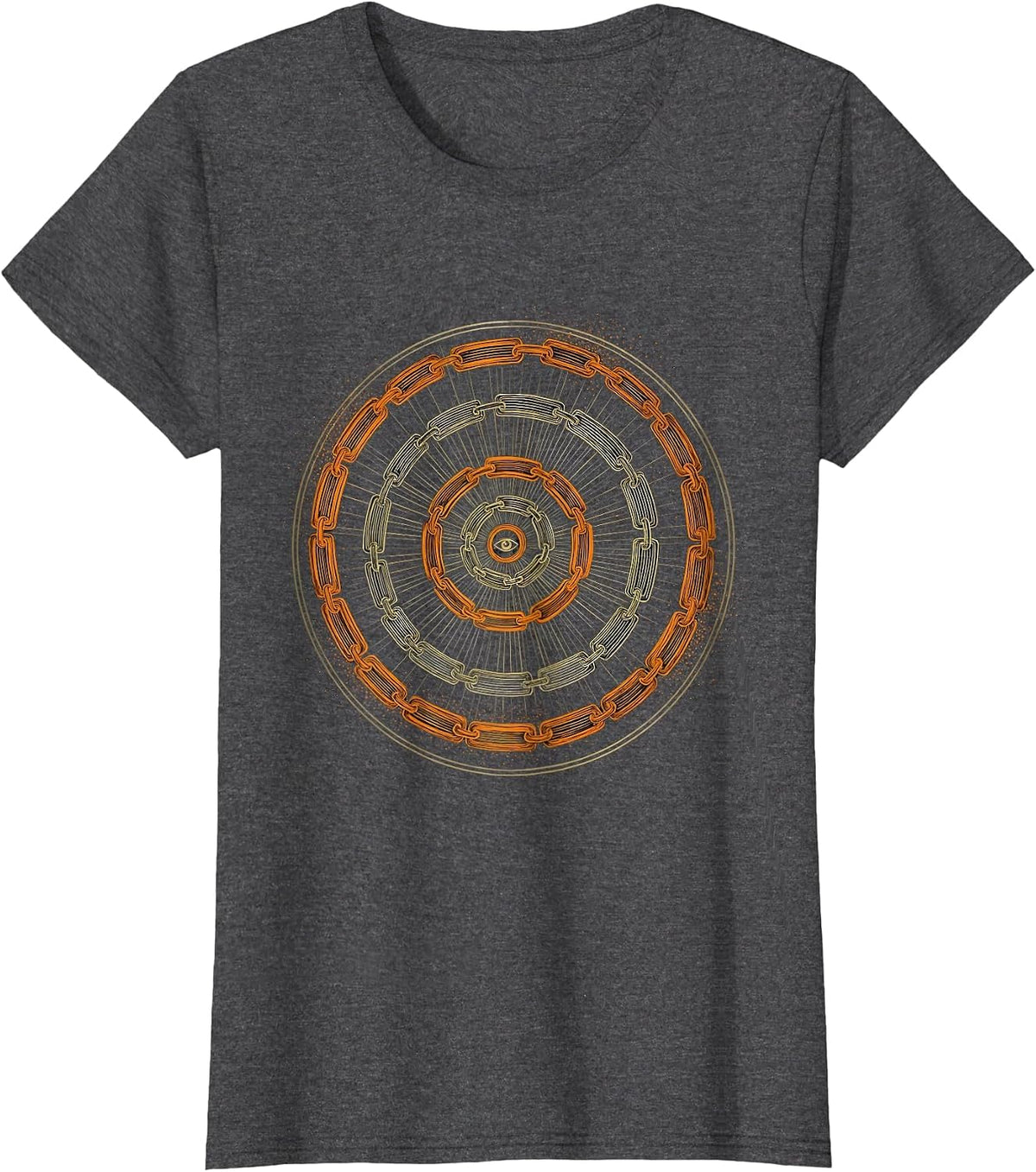 Women's Fibonacci Spiral Sacred Geometry Math Enthusiast Art T-Shirt - Dark Heather Grey