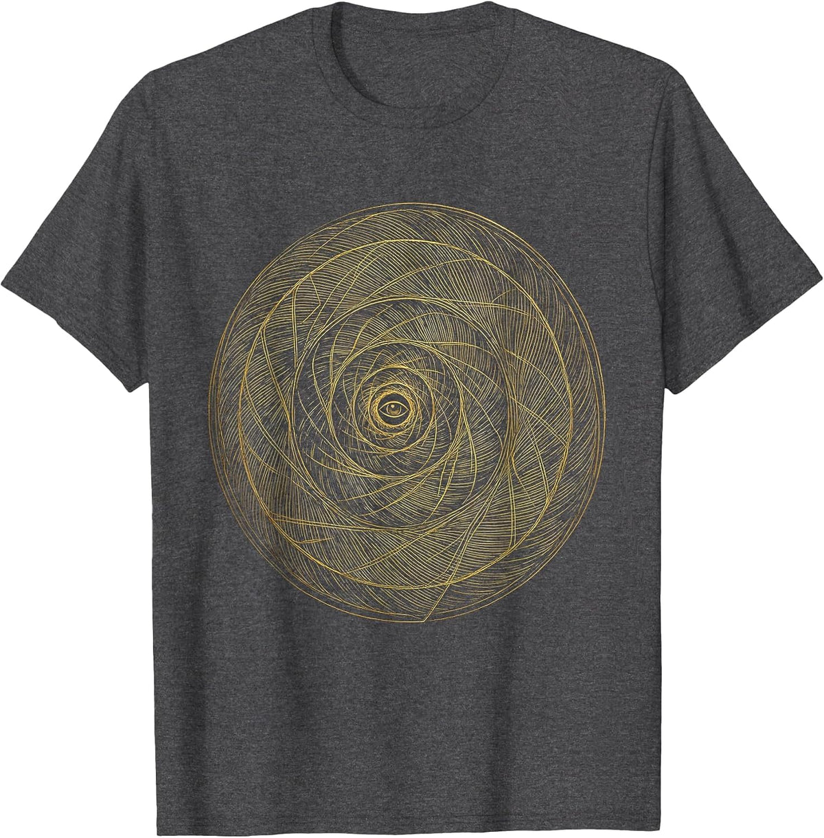 Men's Golden Spiral Sacred Geometry Math Enthusiast T-Shirt - Dark Heather Grey