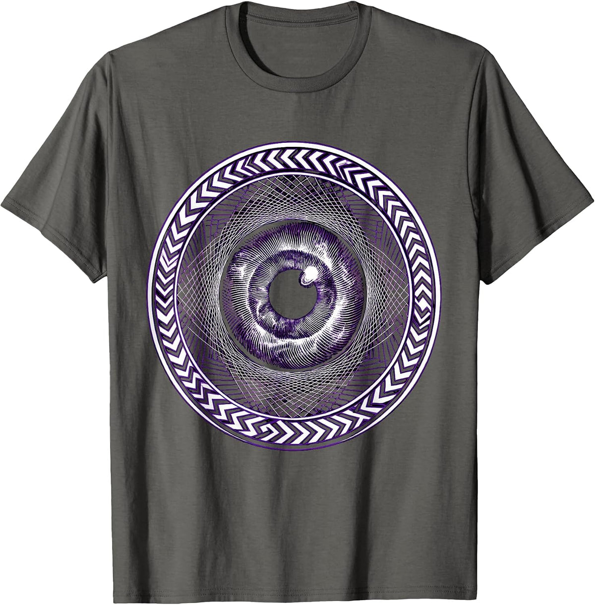 Neurodiversity Kaleidoscope Galaxy Eye Design T-Shirt - Asphalt Grey