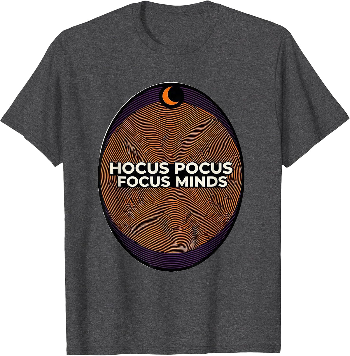 Men's Hocus Pocus Focus Minds Funny Halloween Teacher Costume T-Shirt - Dark Heather Grey