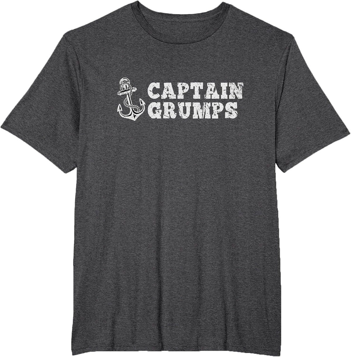 Captain Grumps Sailing Boating Vintage Boat Anchor Funny T-Shirt - Dark Heather Grey