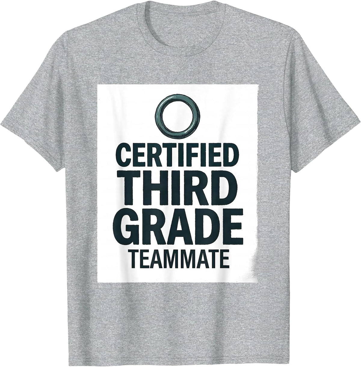 Men's Certified Third Grade Teammate Teacher Team Squad Back T-Shirt - Heather Grey