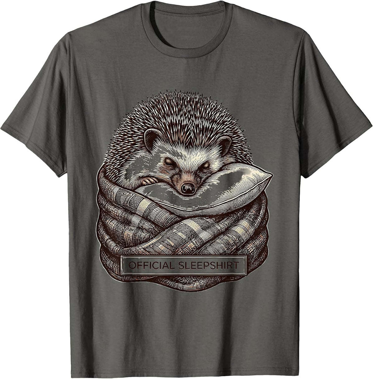 Official Sleepshirt Cozy Hedgehog Sleepwear Pajama Gift T-Shirt - Asphalt Grey