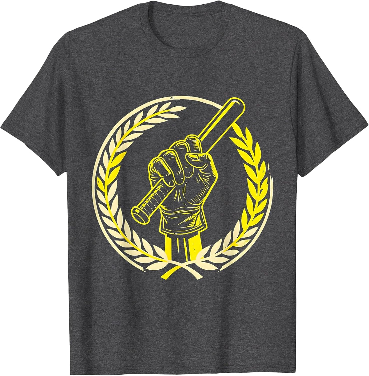 Gloved Fist and Baton Law Enforcement Graphic T-Shirt - Dark Heather Grey