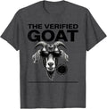 Men's The Verified GOAT Funny Goat Sunglasses Animal Humor Novelty T-Shirt - Dark Heather Grey