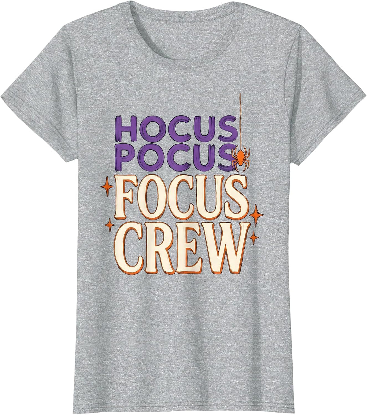 Women's Hocus Pocus Focus Crew Funny Teacher Halloween Costume T-Shirt - Heather Grey