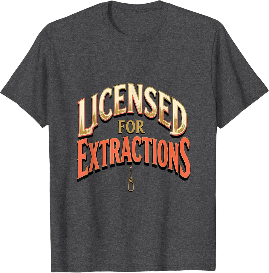 Men's Licensed For Extractions Funny Esthetician Skincare T-Shirt - Dark Heather Grey