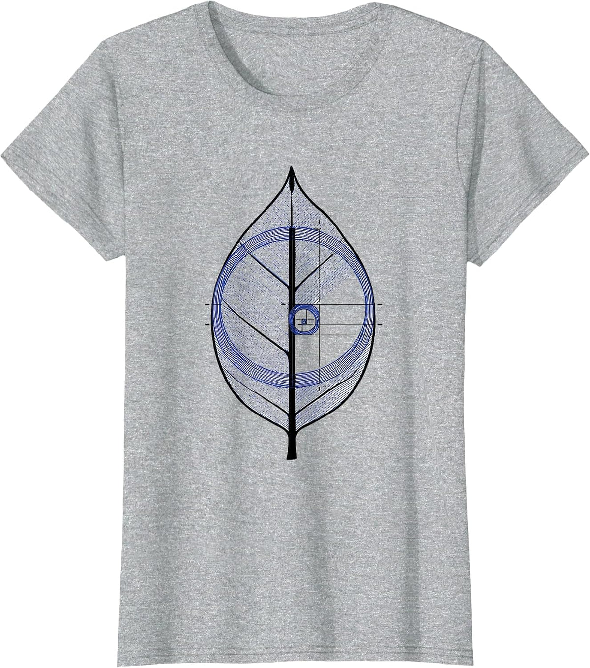 Women's Fibonacci Golden Ratio Spiral Sacred Geometry Math Lover T-Shirt - Heather Grey