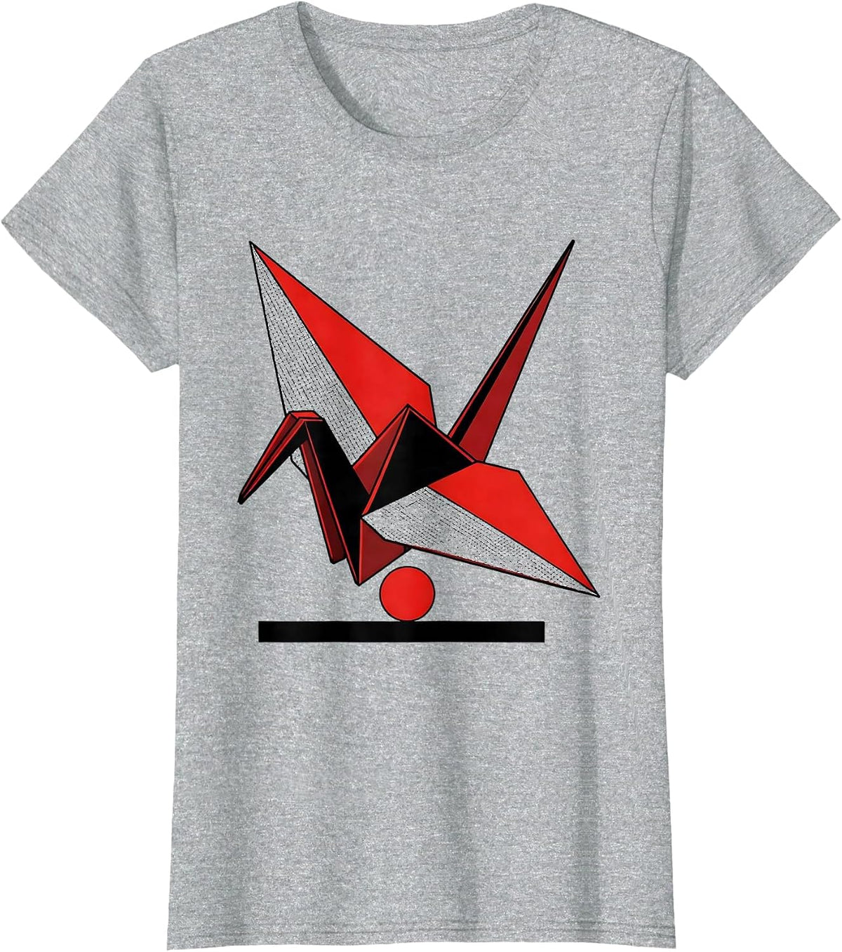 Origami Crane Graph Paper Math Teacher Gift T-Shirt - Heather Grey