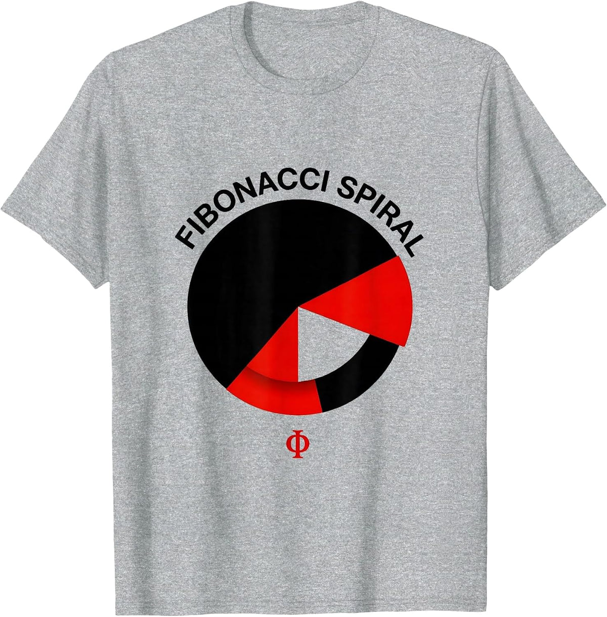 Men's Fibonacci Spiral Φ Sacred Geometry Math Enthusiast Teacher T-Shirt - Heather Grey