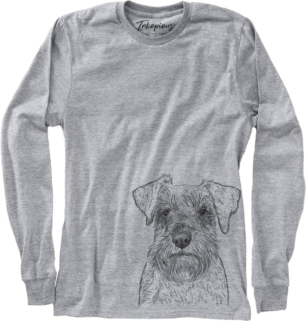 Bare Smokey the Miniature Schnauzer Dog Triblend T-Shirt - Unisex Unisex Long Sleeve