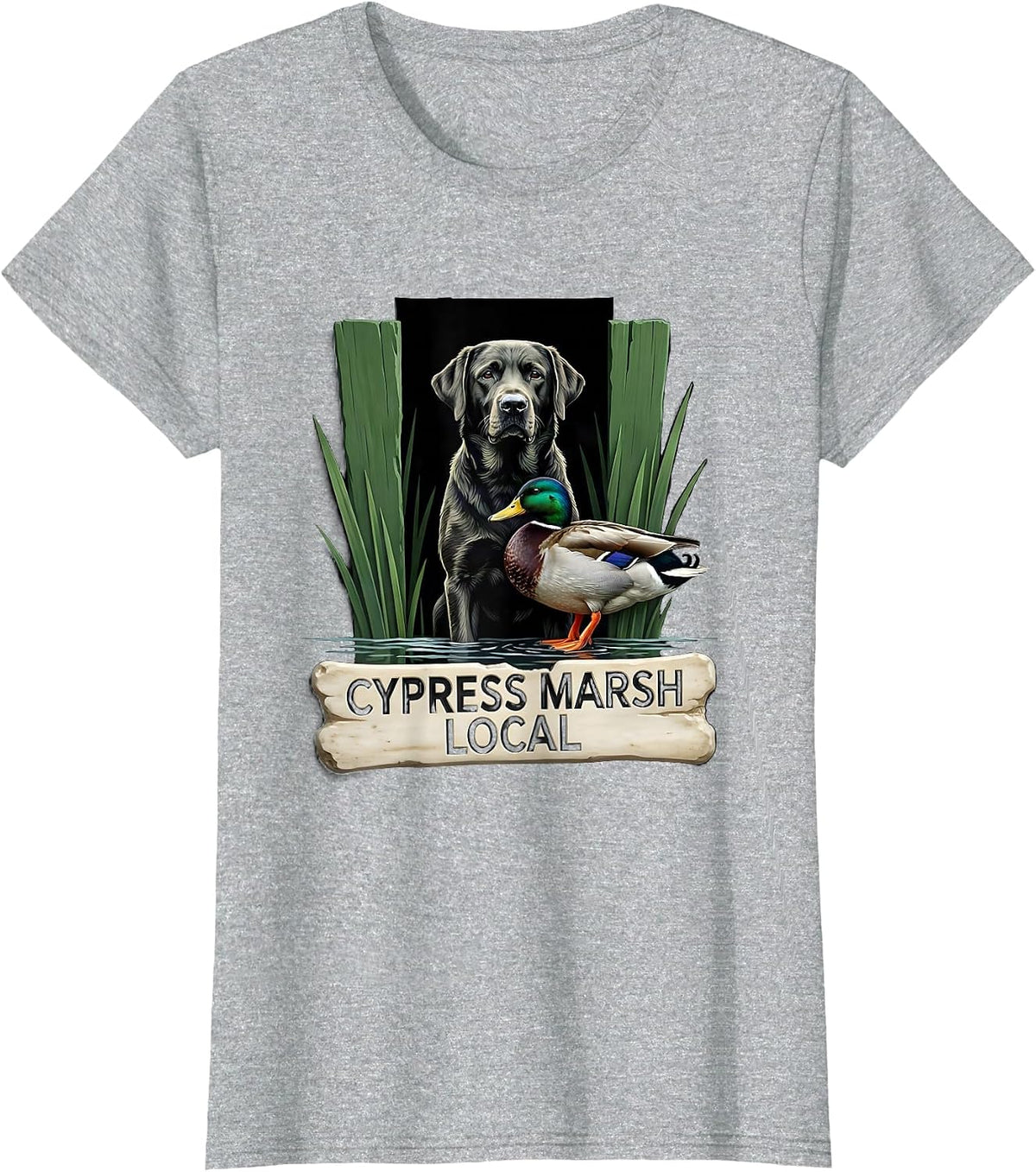 Cypress Marsh Local Labrador Retriever Hunting Dog Waterfowl T-Shirt - Heather Grey