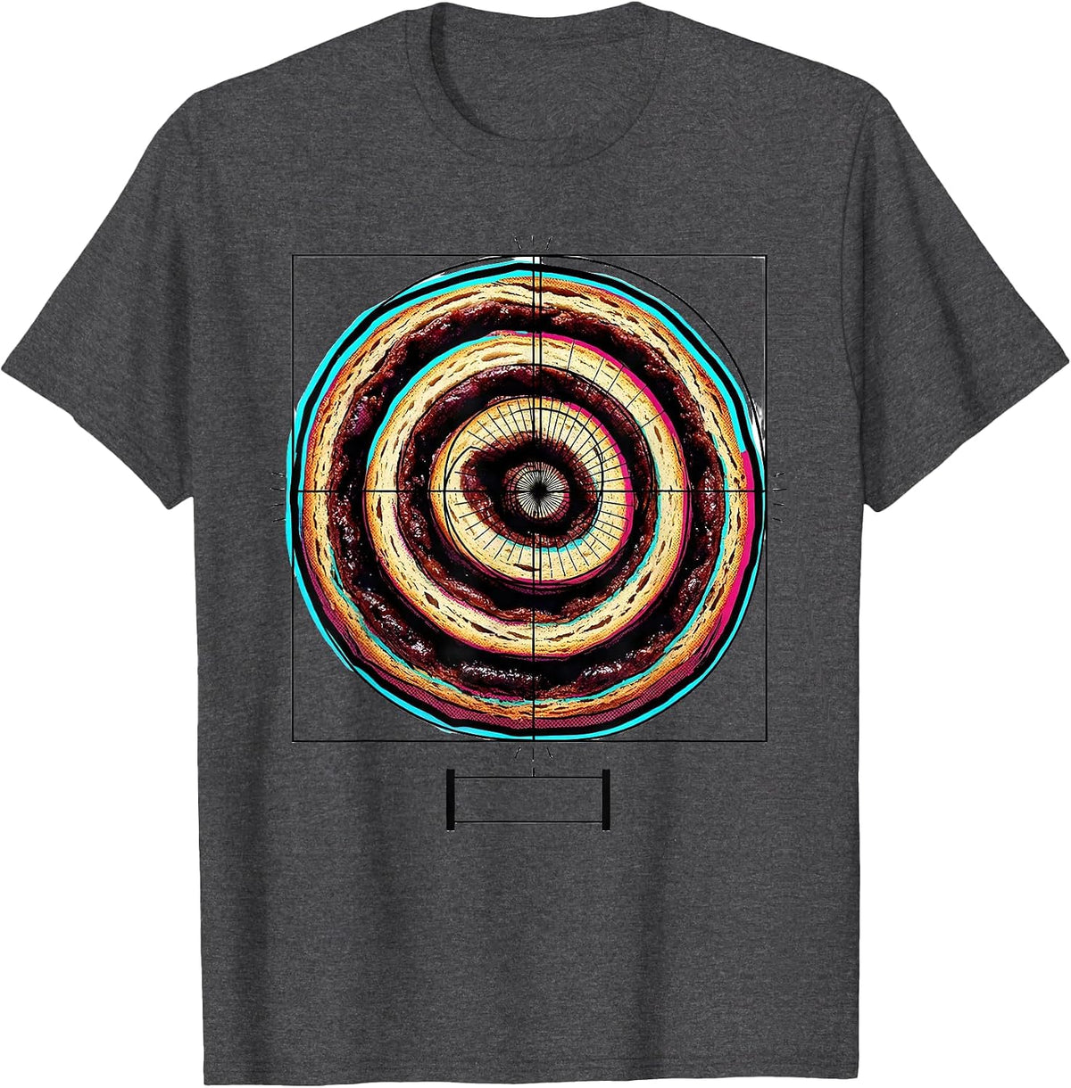 Cinnamon Roll Spiral Pop Art Math Enthusiast Geometry T-Shirt - Dark Heather Grey