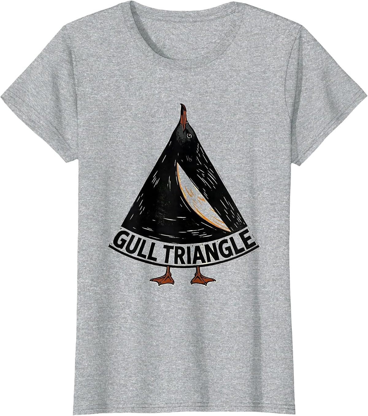 Gull Triangle Funny Bird Pun Math Teacher Geometric Humor T-Shirt - Heather Grey