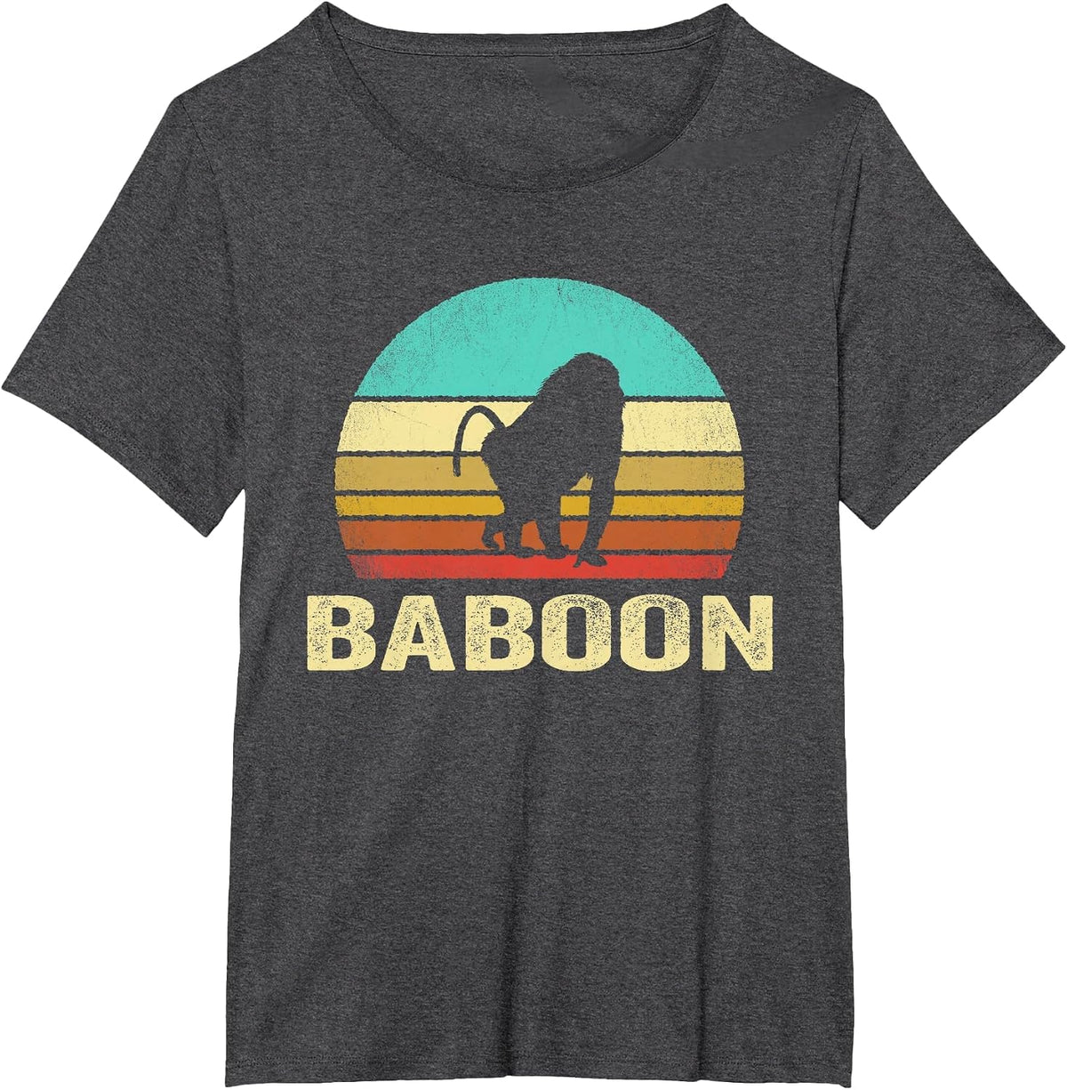 Vintage Baboon Shirt Sunset T-Shirt - Dark Heather Grey